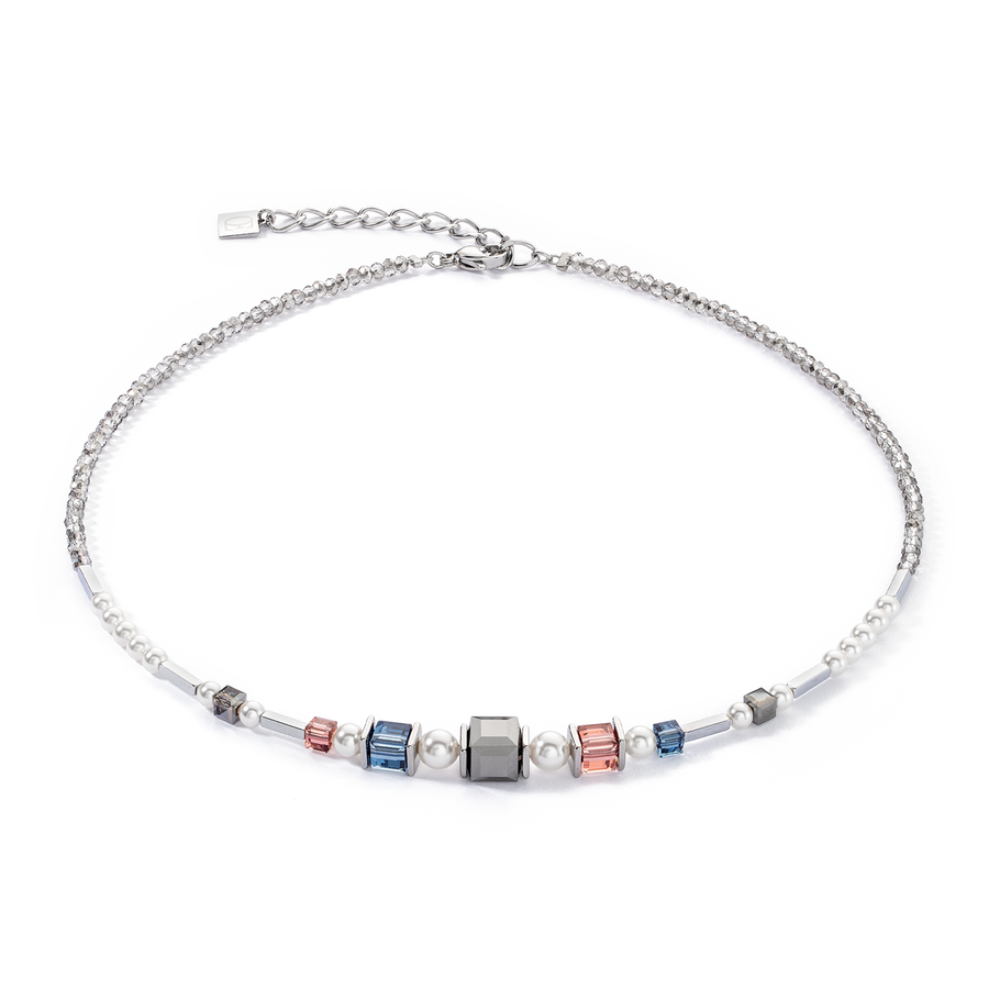 Vintage Pearl Mix Halskette silber-grau