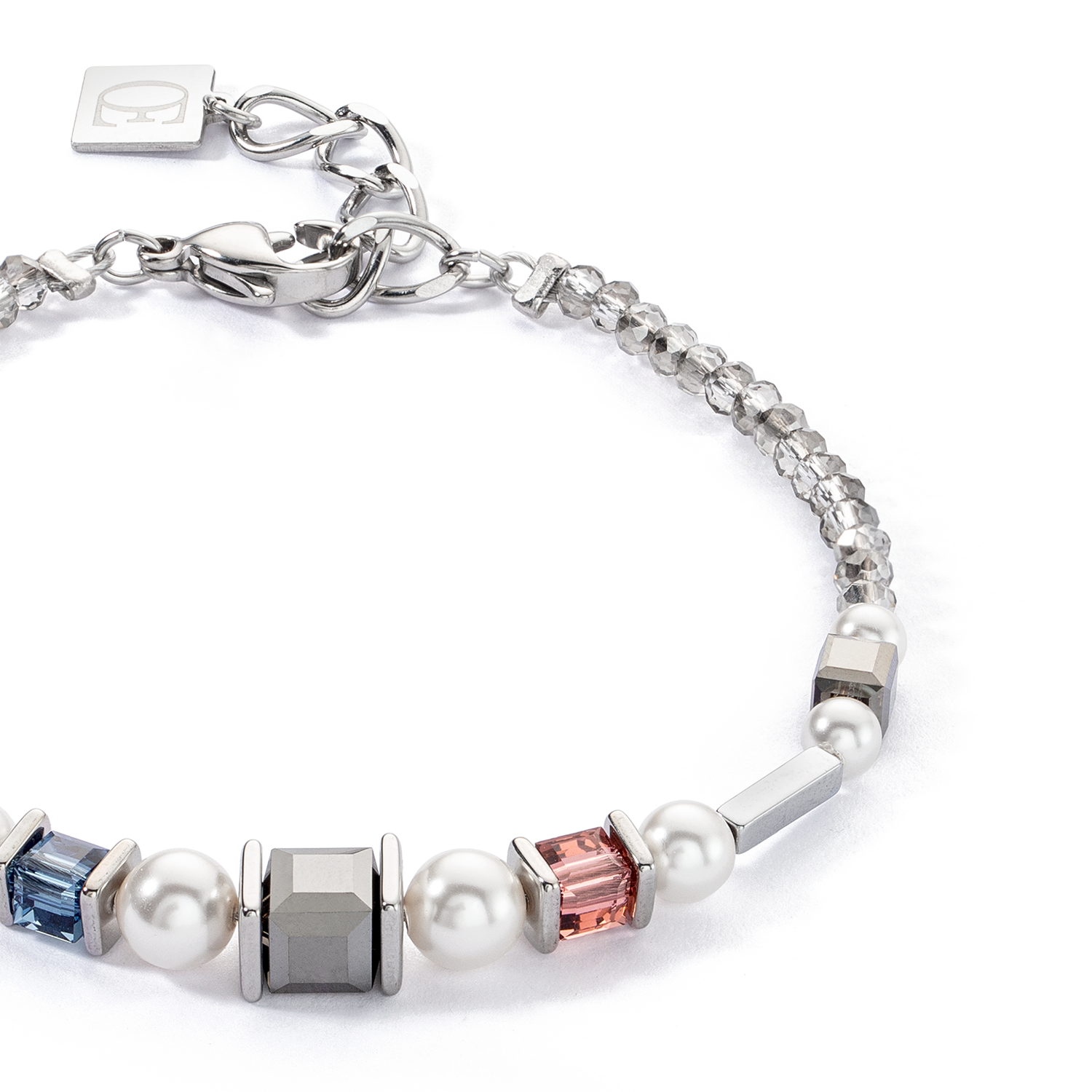 Vintage Pearl Mix Armband silber-grau