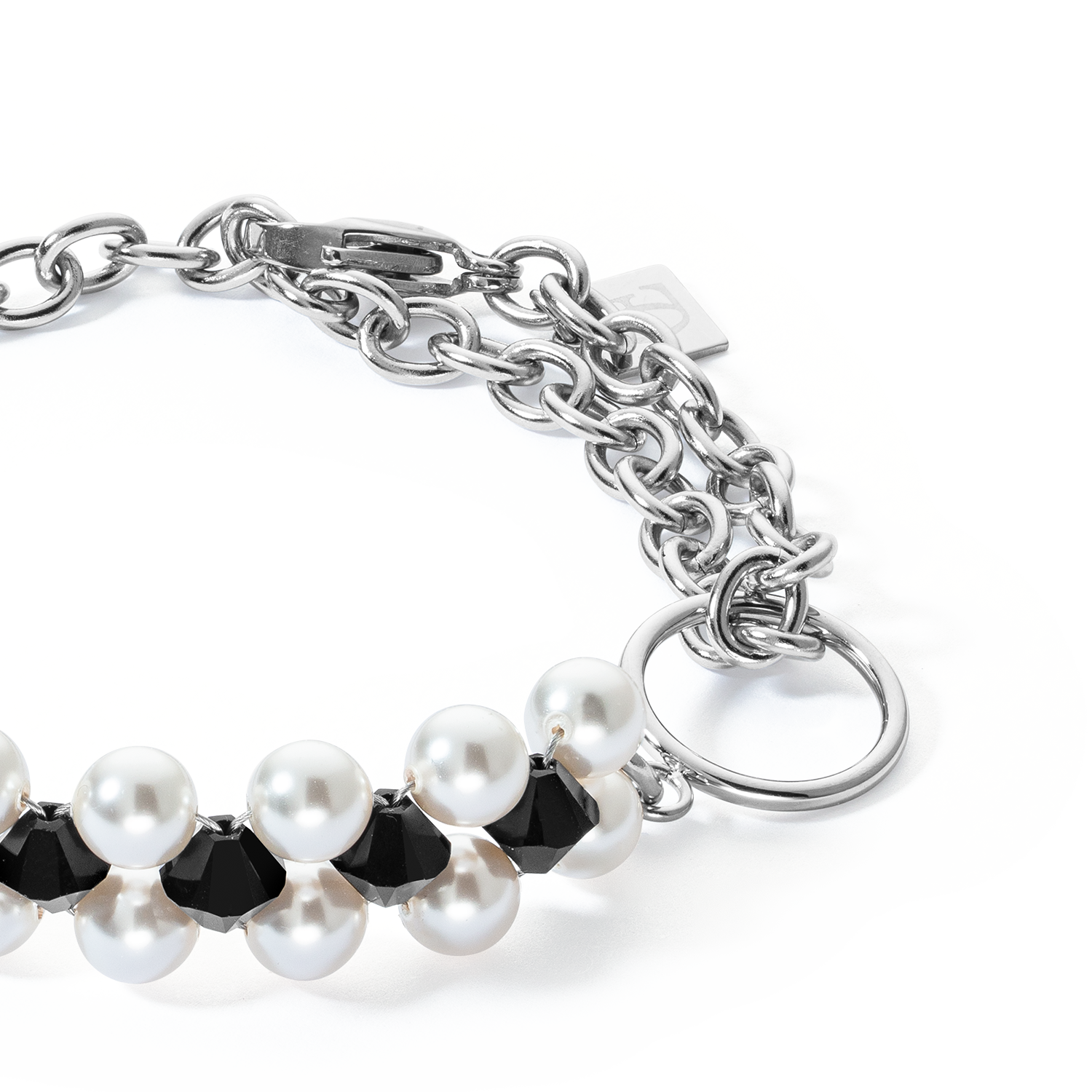Armband Choker Mysterious silber-schwarz von COEUR DE LION – Detailaufnahme