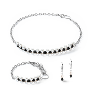 Armband Choker Mysterious silber-schwarz von COEUR DE LION – im Set mit passenden Schmuckstücken