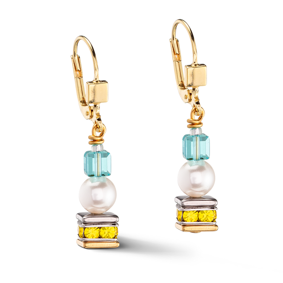 Ohrringe Joyful Cubes & Pearls multicolor