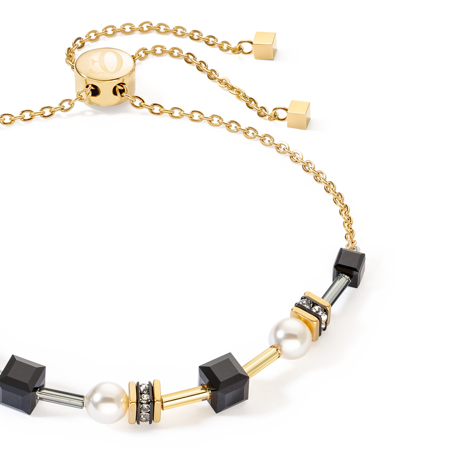 Armband Mysterious Cubes & Pearls gold-schwarz