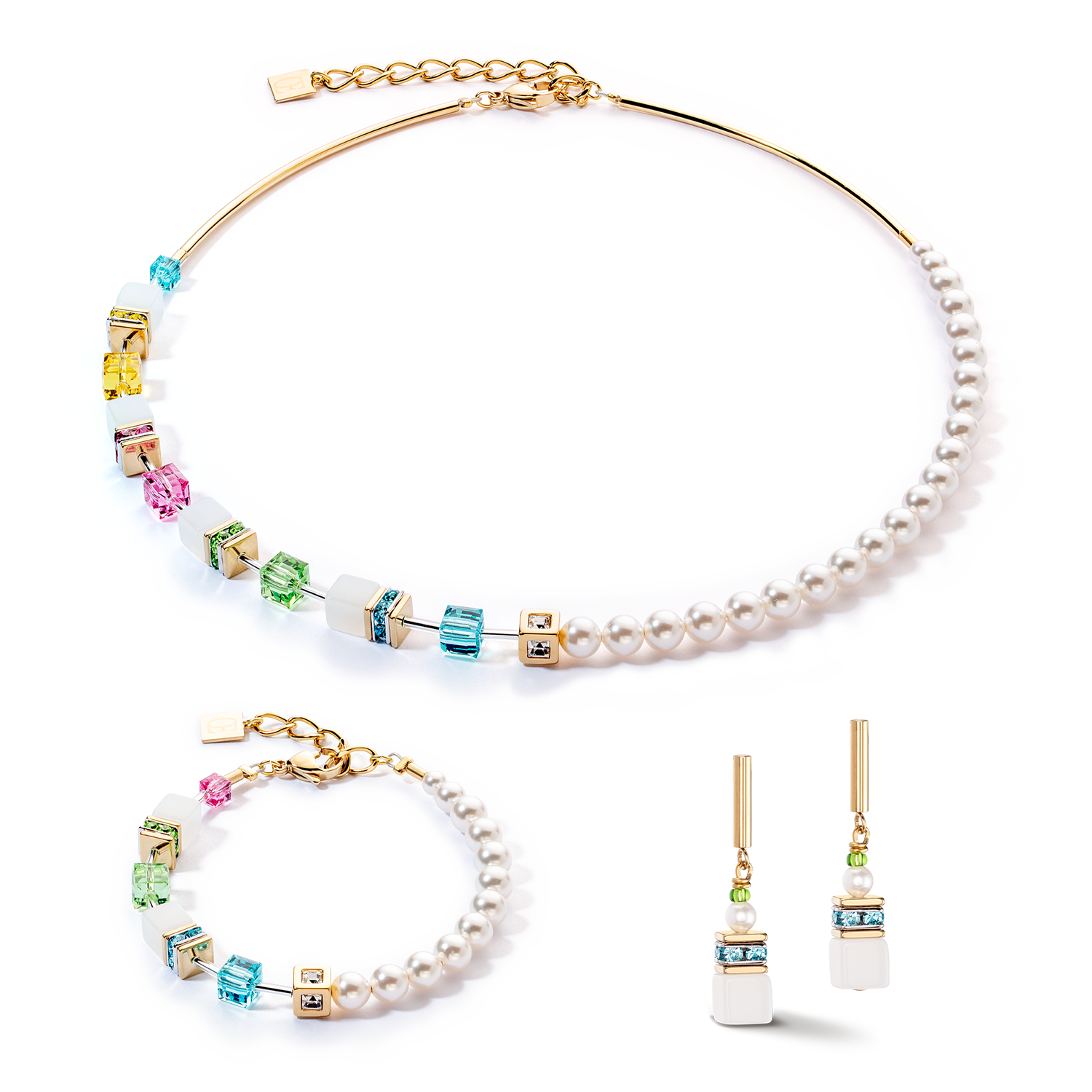GeoCUBE® Fusion Pearls Ohrringe multicolor