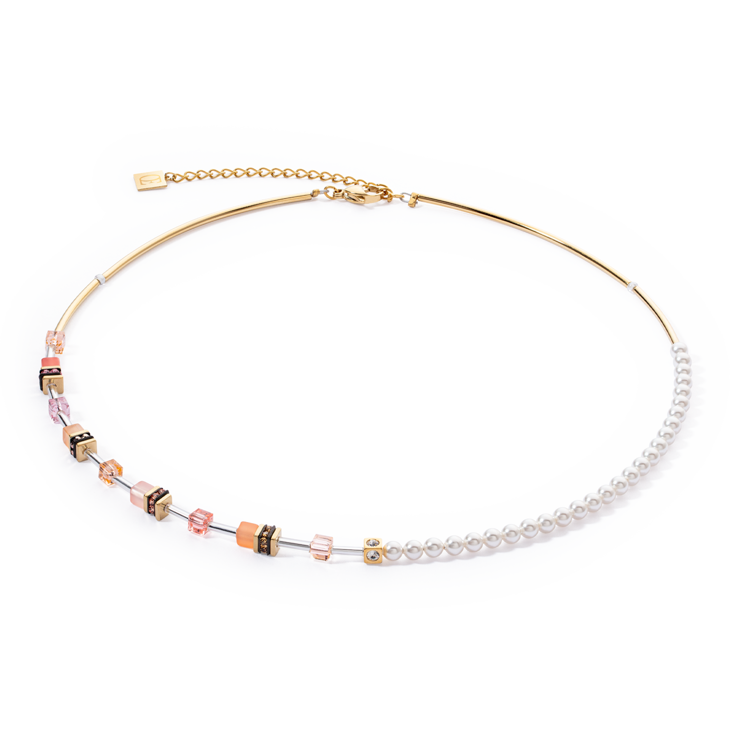 GeoCUBE® Mini Fusion Pearls Halskette Apricot Crush