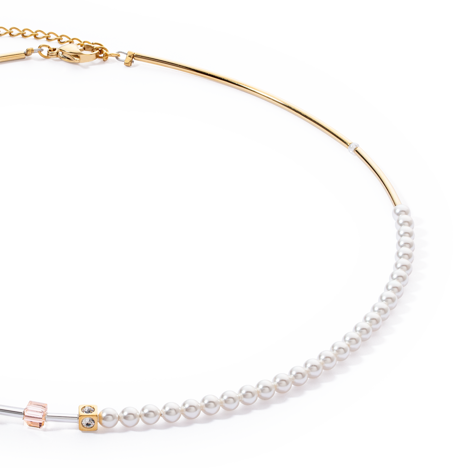 GeoCUBE® Mini Fusion Pearls Halskette Apricot Crush