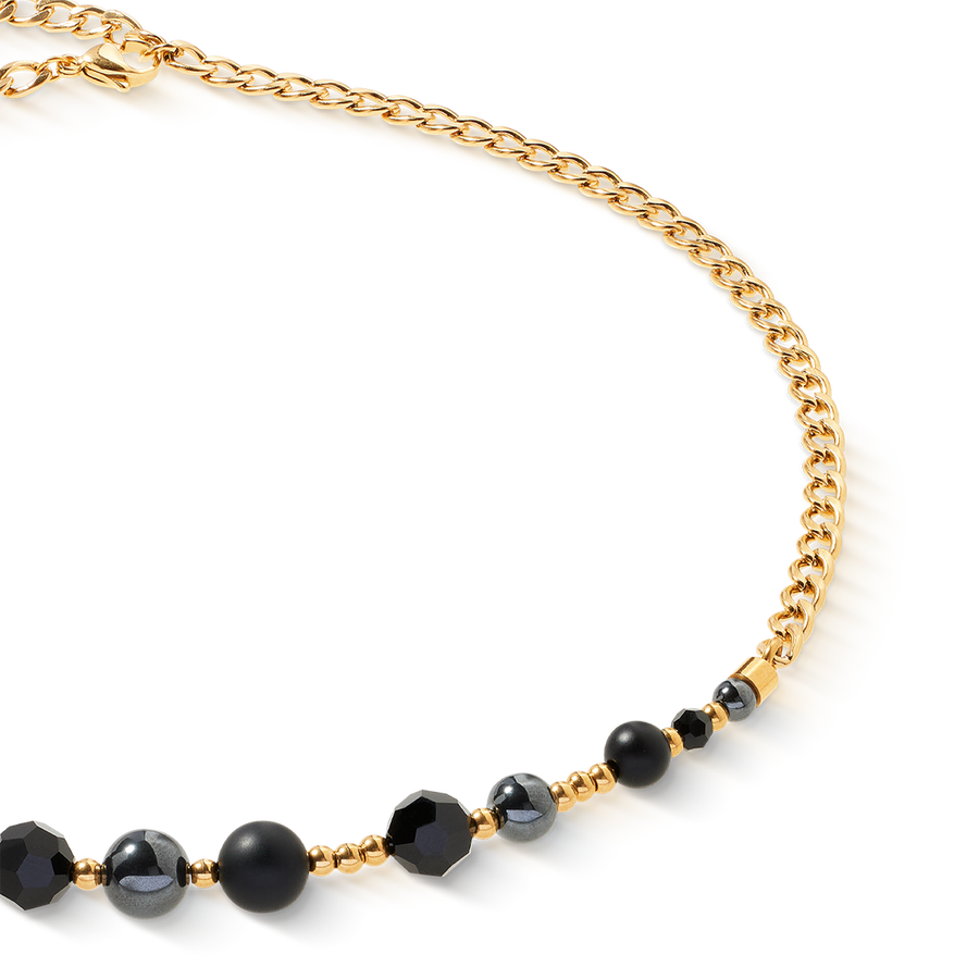 Halskette Pure Spheres gold-schwarz