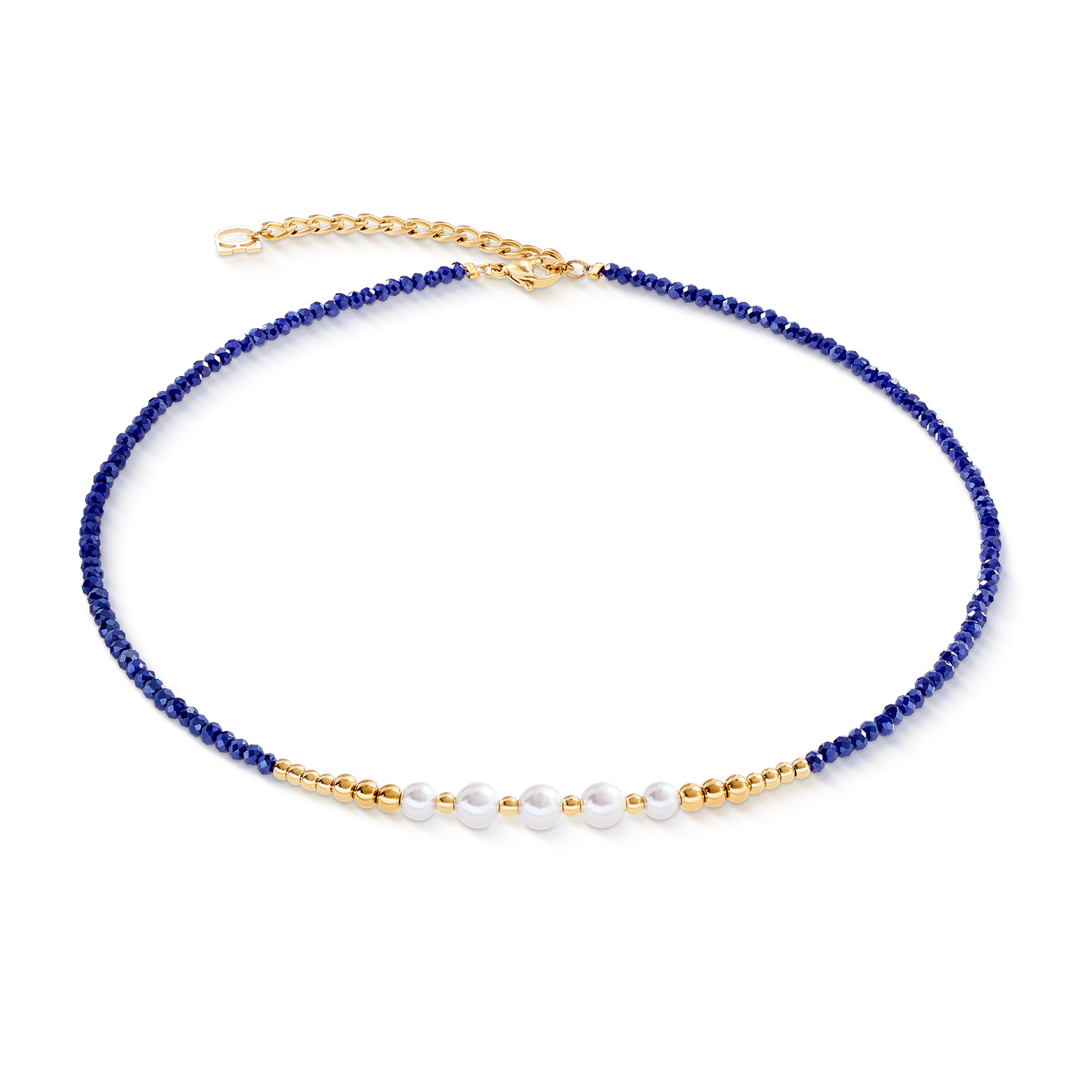 Halskette Pearl Line gold-blau