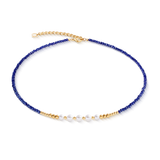 Halskette Pearl Line gold-blau