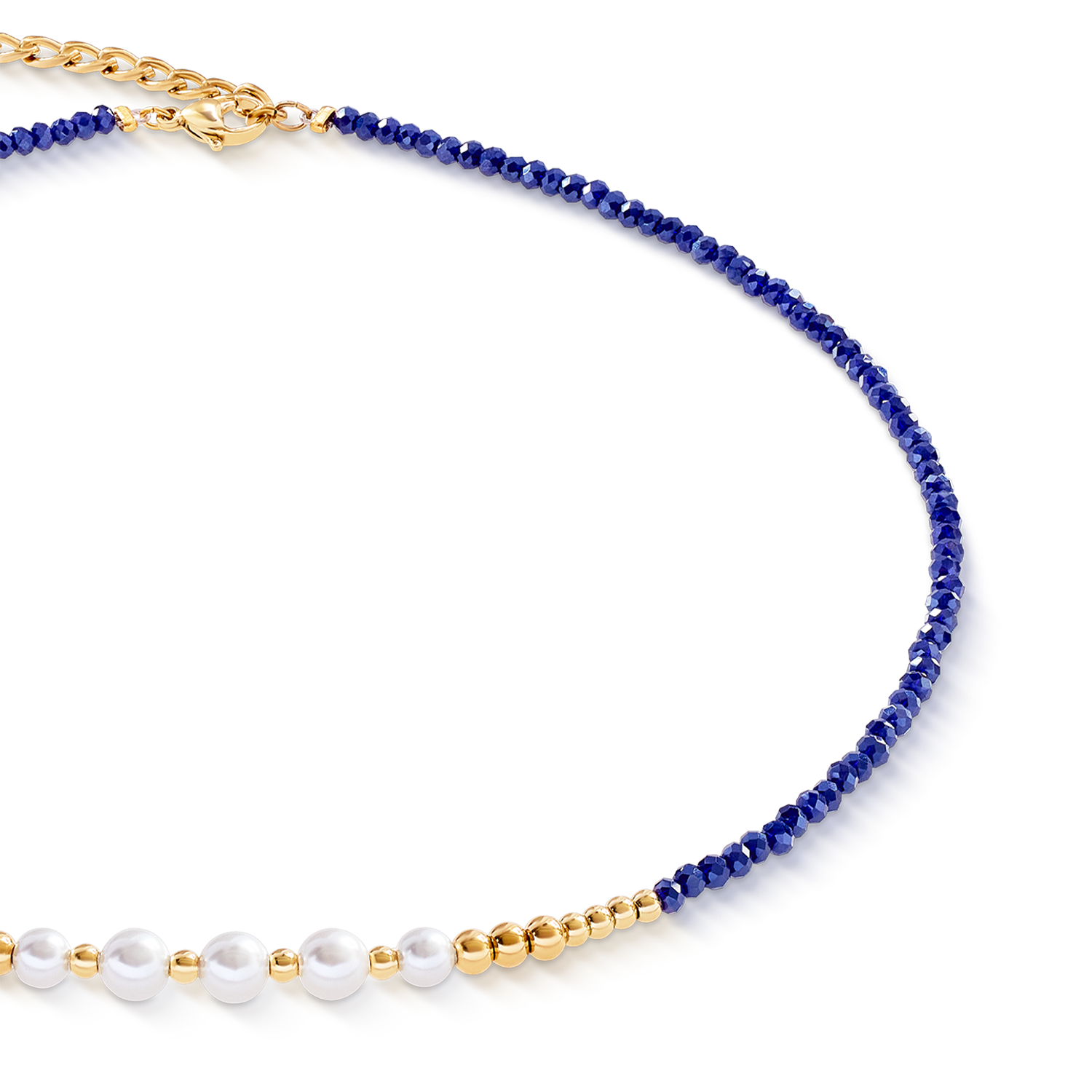 Halskette Pearl Line gold-blau