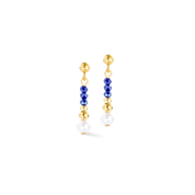 Ohrringe Pearl Line gold-blau von COEUR DE LION