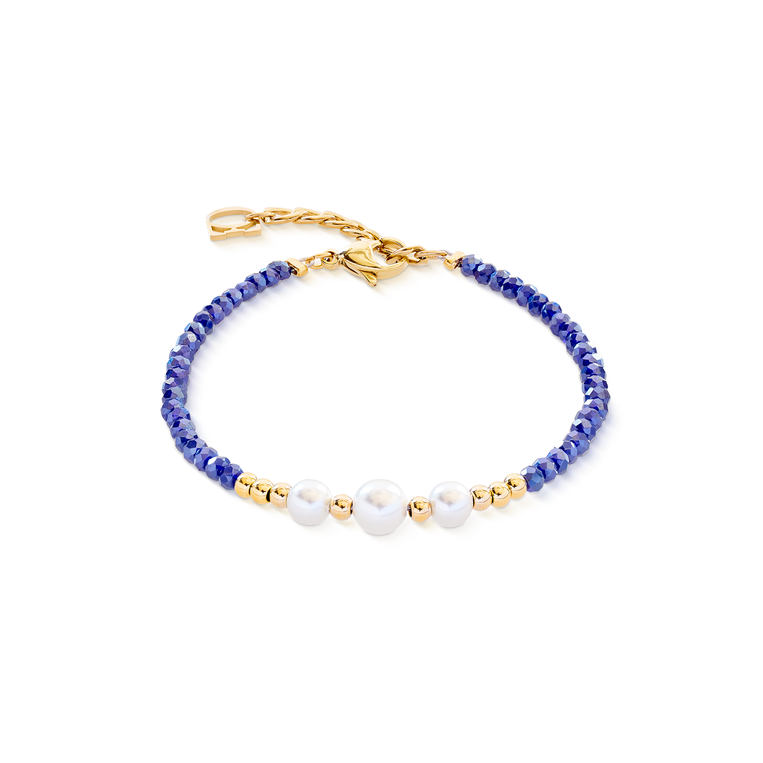 Armband Pearl Line gold-blau