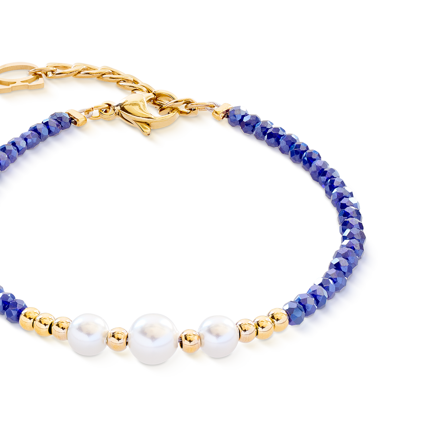 Armband Pearl Line gold-blau