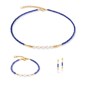 Armband Pearl Line gold-blau von COEUR DE LION – im Set mit passenden Schmuckstücken