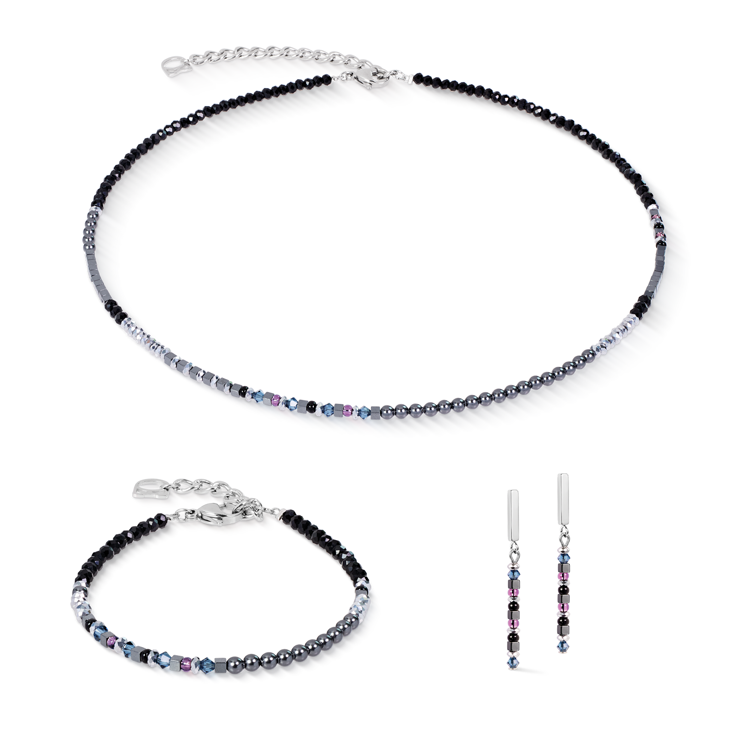 Halskette Fusion Offset Graphic grau-schwarz