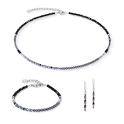 Halskette Fusion Offset Graphic grau-schwarz von COEUR DE LION – im Set mit passenden Schmuckstücken