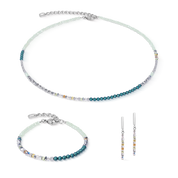 Ohrringe Fusion Offset Graphic grün-petrol von COEUR DE LION – im Set mit passenden Schmuckstücken