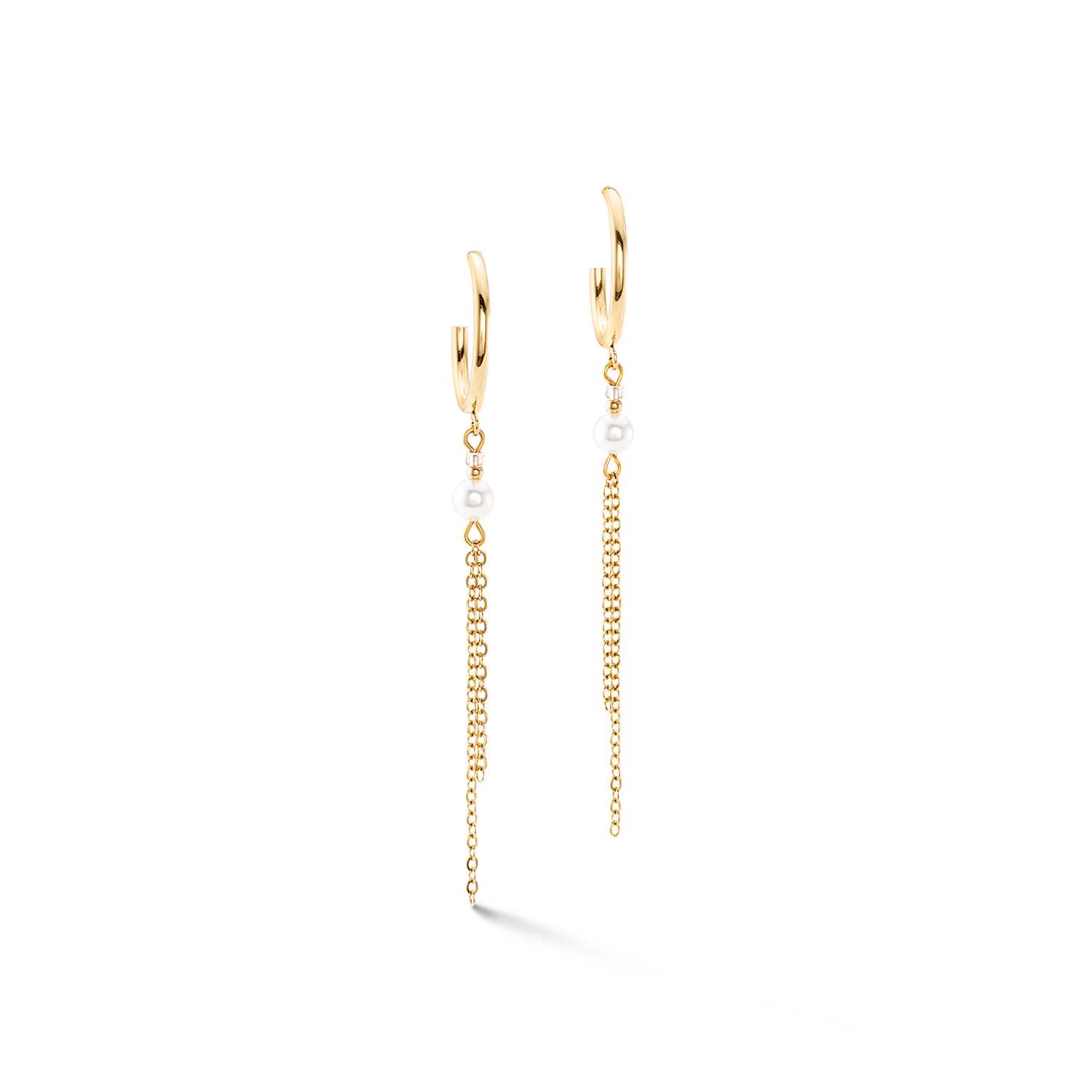 Princess Pearls Chain Creolen gold-weiß