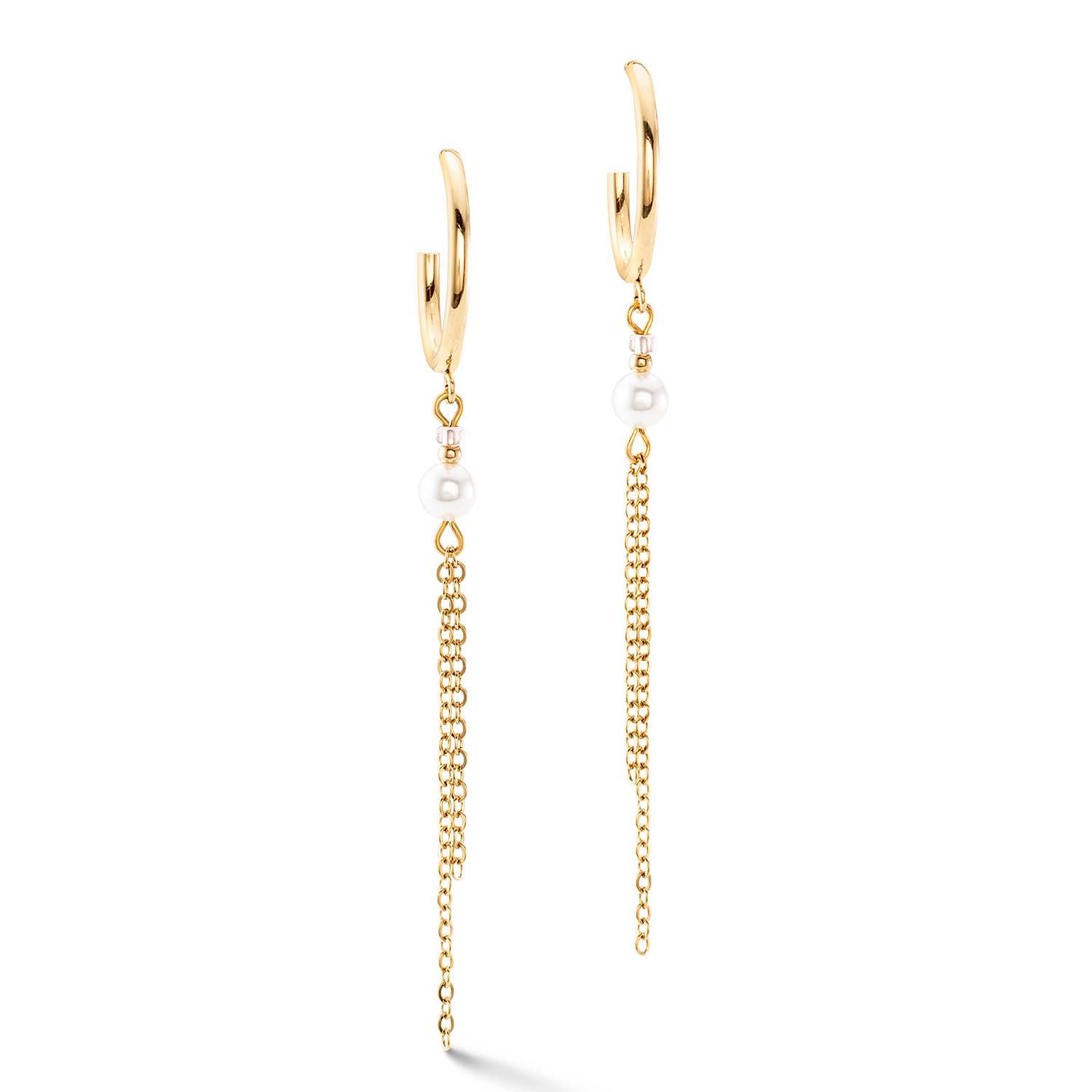 Princess Pearls Chain Creolen gold-weiß