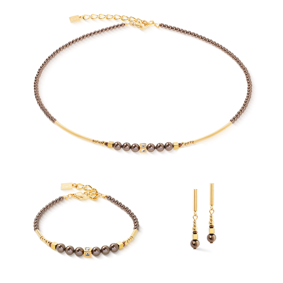 Halskette Shimmering Princess Pearls gold-braun