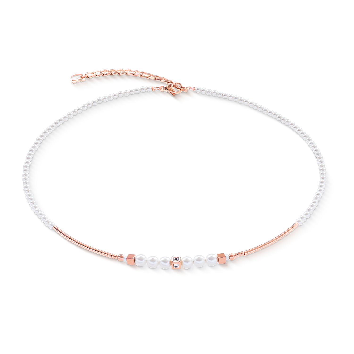 Halskette Shimmering Princess Pearls roségold-weiß von COEUR DE LION