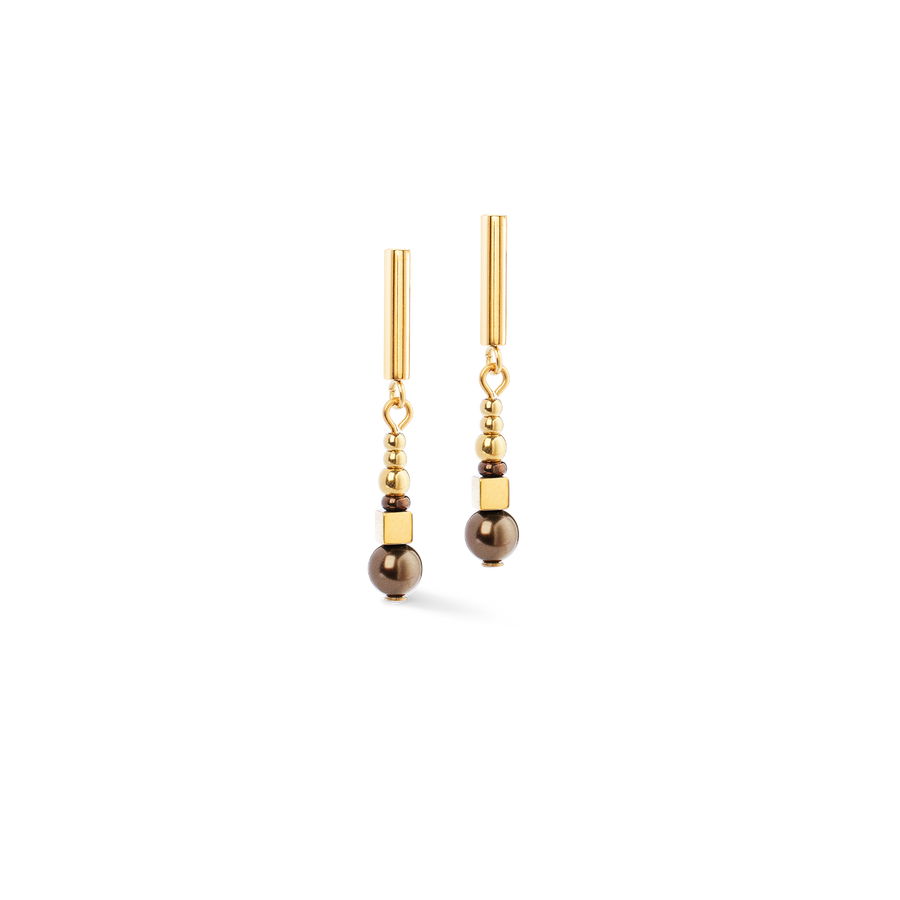 Ohrringe Shimmering Princess Pearls gold-braun