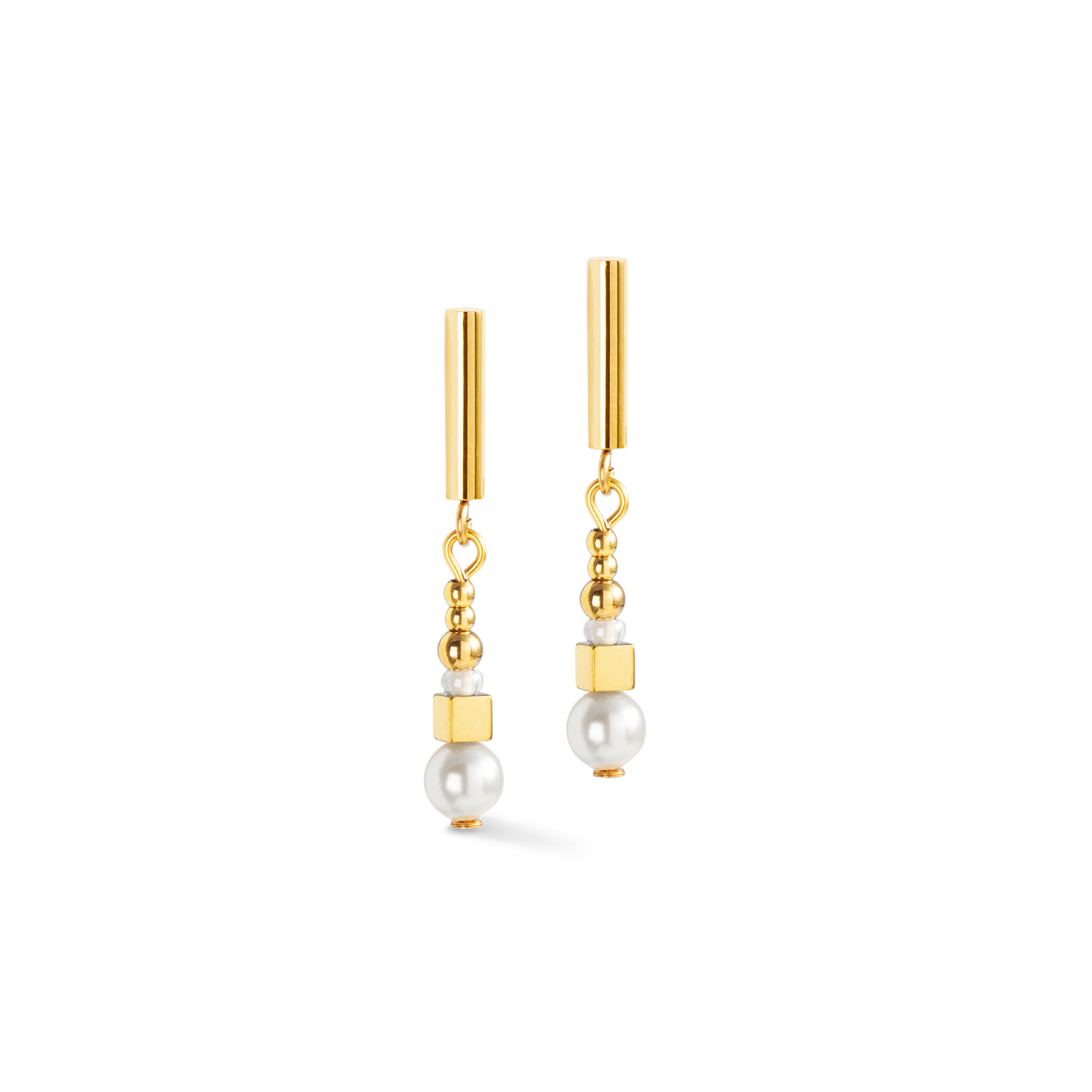 Ohrringe Shimmering Princess Pearls gold-weiß von COEUR DE LION