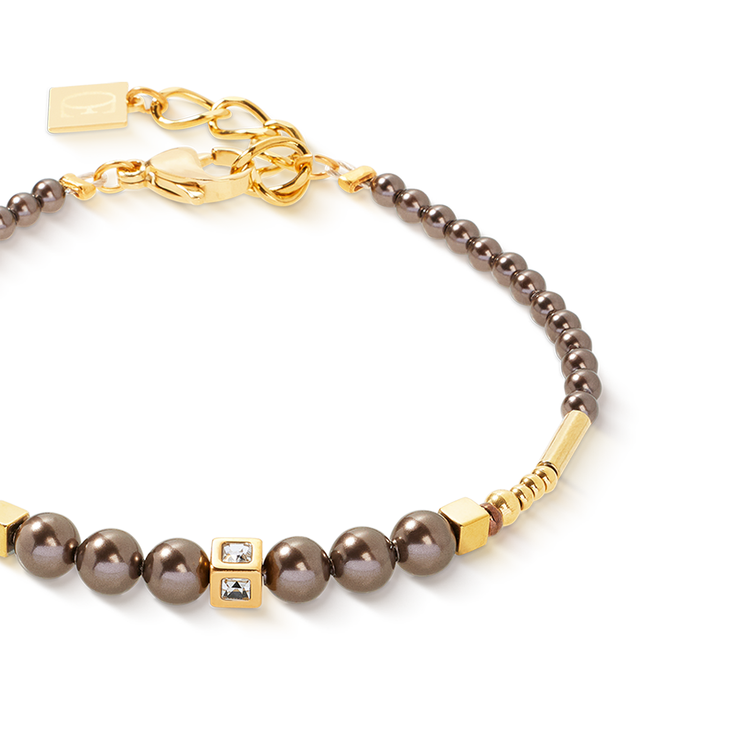 Armband Shimmering Princess Pearls gold-braun von COEUR DE LION – Detailaufnahme
