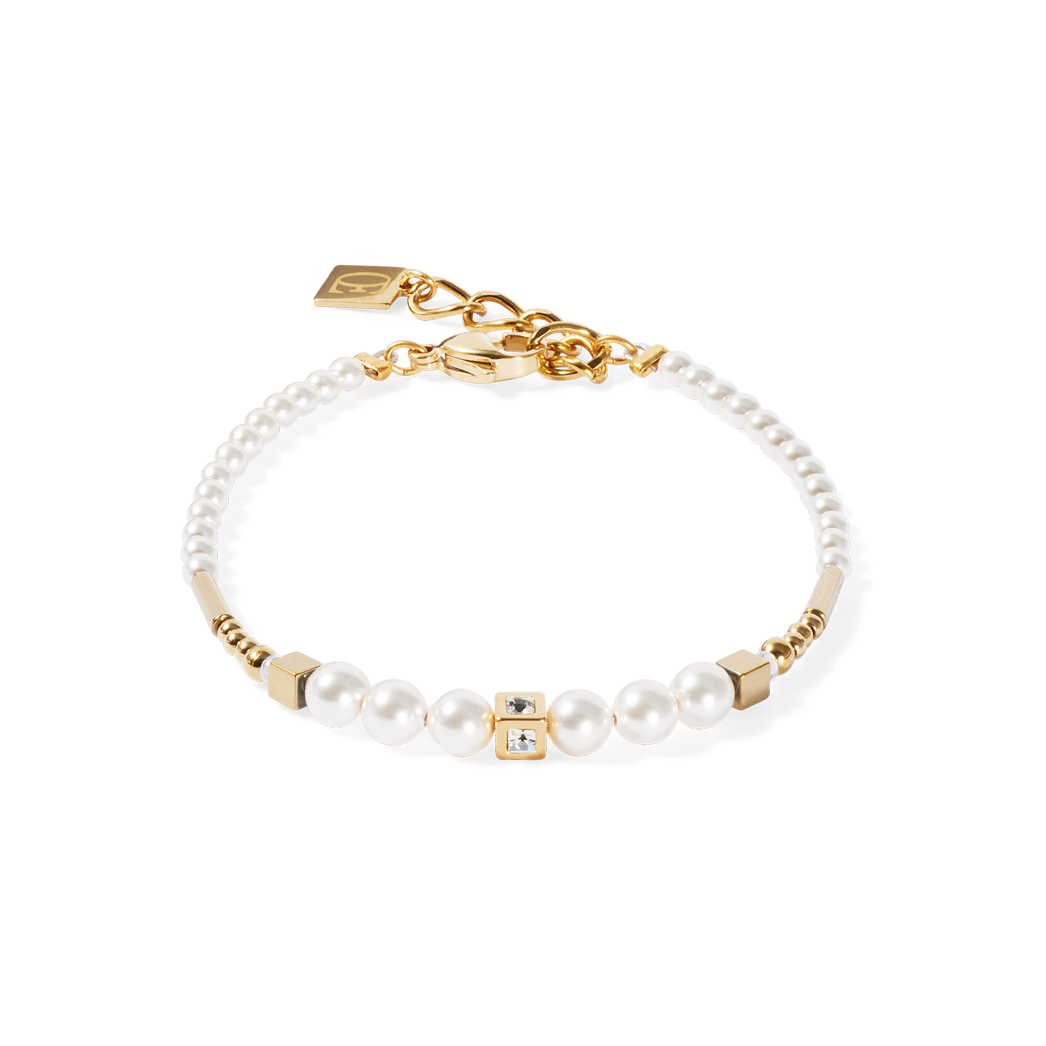 Armband Shimmering Princess Pearls gold-weiß von COEUR DE LION