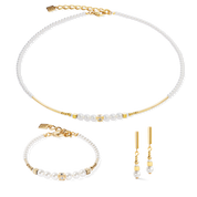 Armband Shimmering Princess Pearls gold-weiß von COEUR DE LION – im Set mit passenden Schmuckstücken