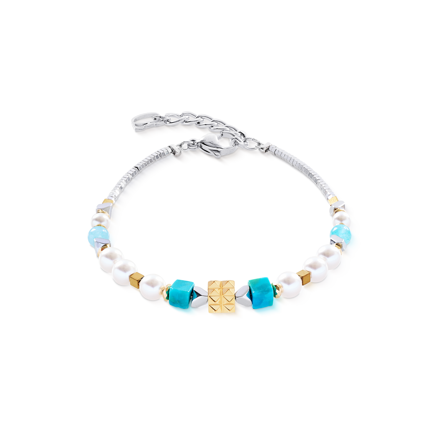 Armband Modern Elegance Spikes gold-türkis von COEUR DE LION