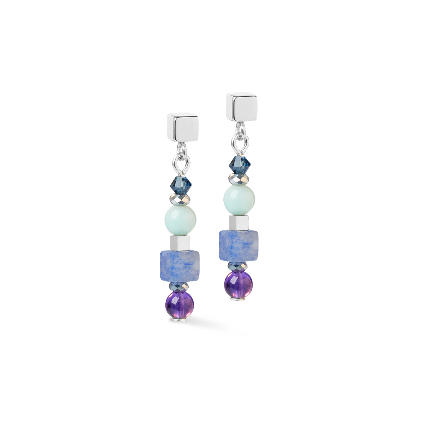 Ohrringe Shape Mix Spikes Blue Moon von COEUR DE LION – Detailaufnahme