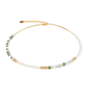 Precious Fusion Offset Halskette gold-grün von COEUR DE LION