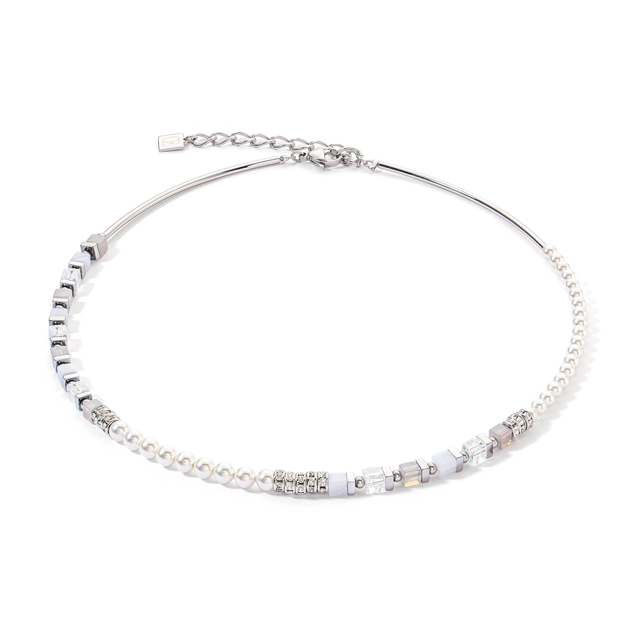 Precious Fusion Offset Halskette silber-eisblau
