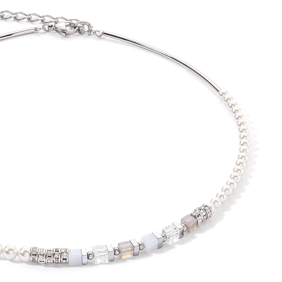 Precious Fusion Offset Halskette silber-eisblau