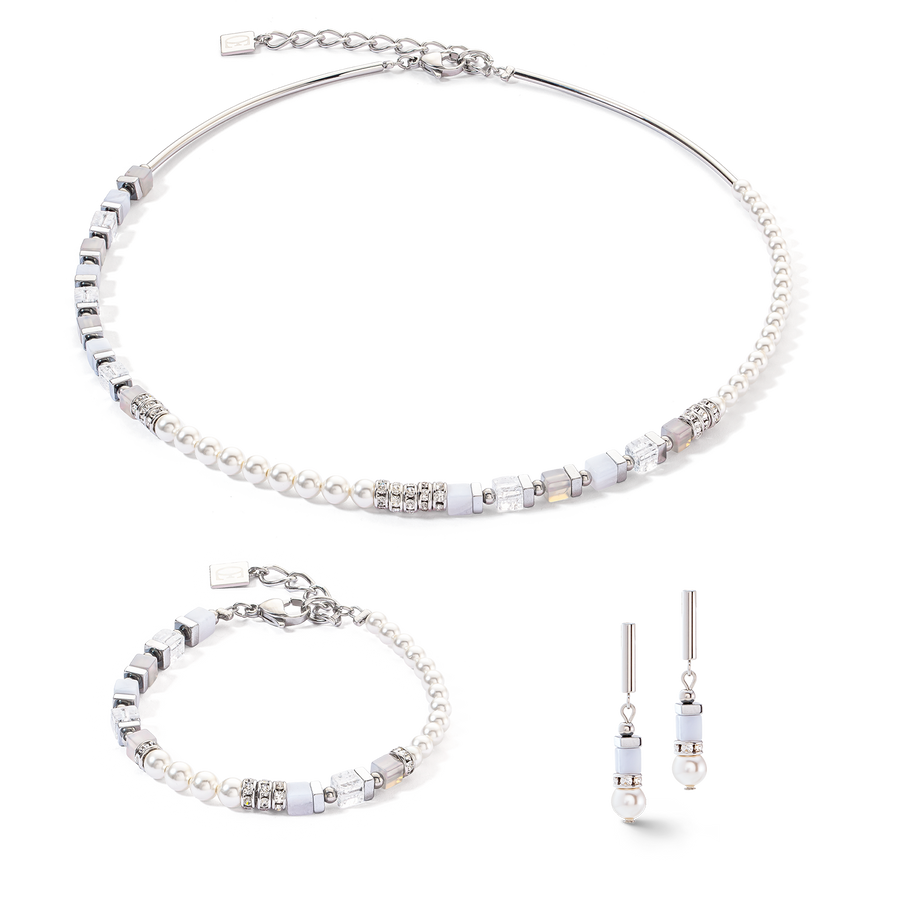 Precious Fusion Offset Halskette silber-eisblau