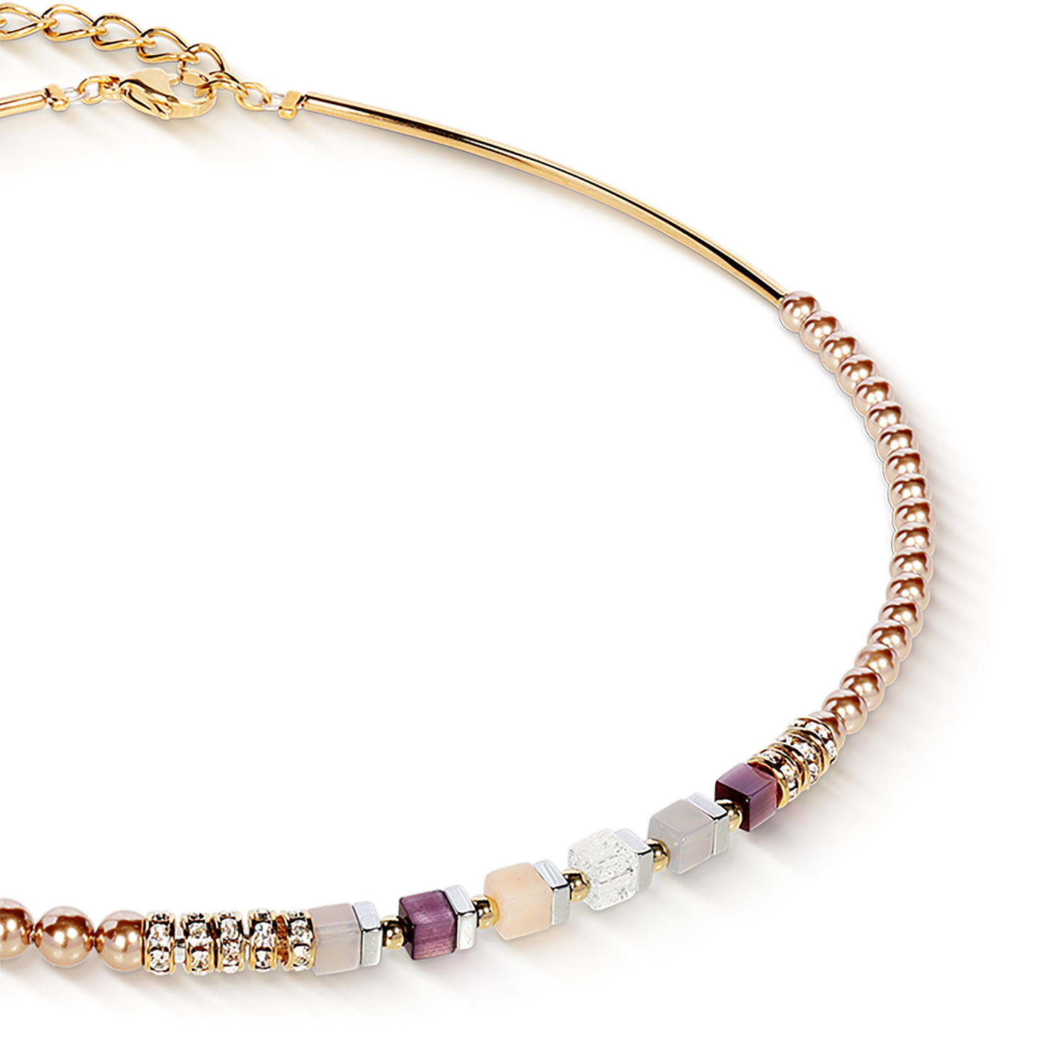 Precious Fusion Offset Halskette champagne-blush von COEUR DE LION – Detailaufnahme