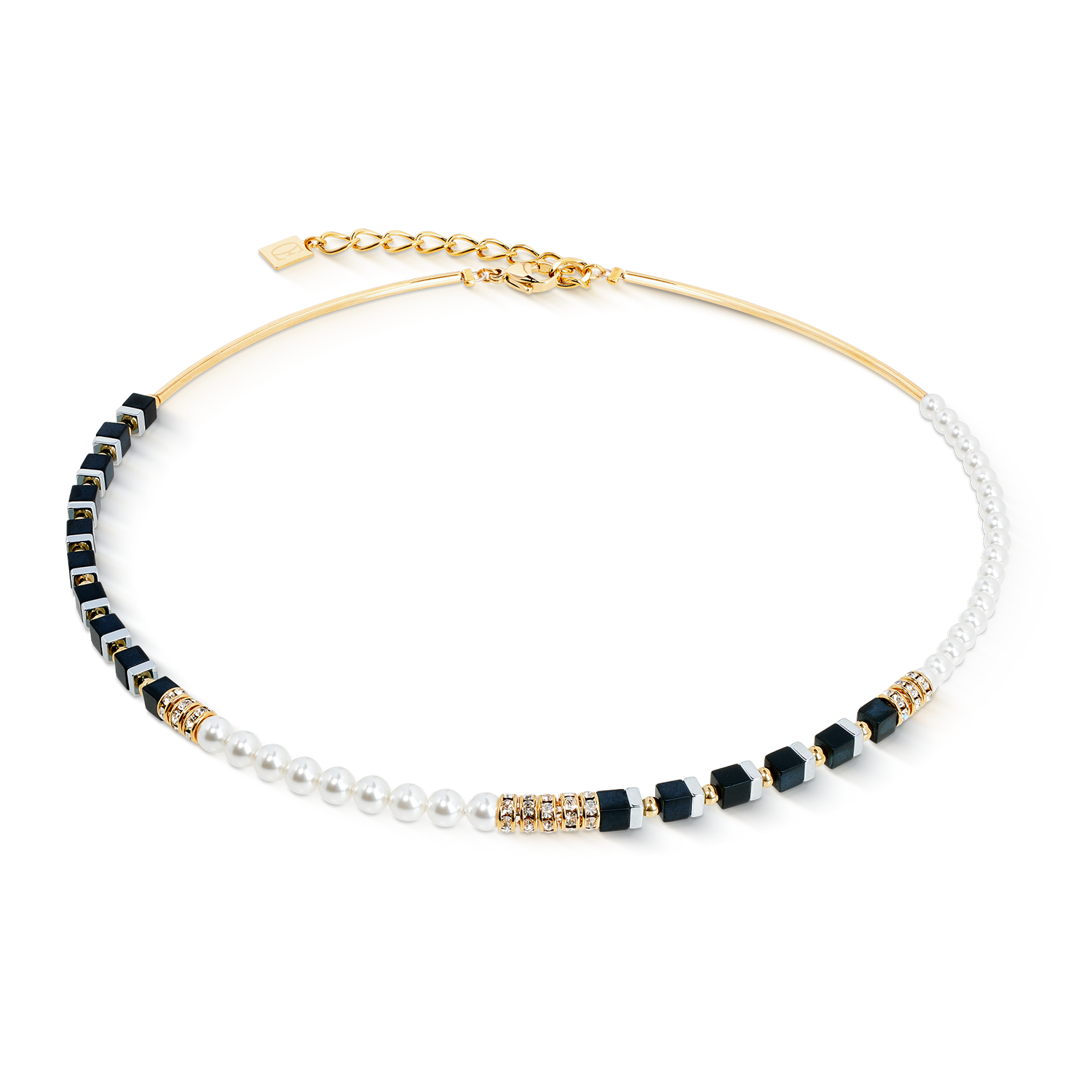 Precious Fusion Offset Halskette black-pearl