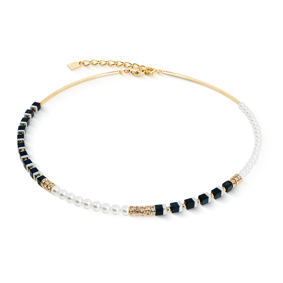 Precious Fusion Offset Halskette black-pearl