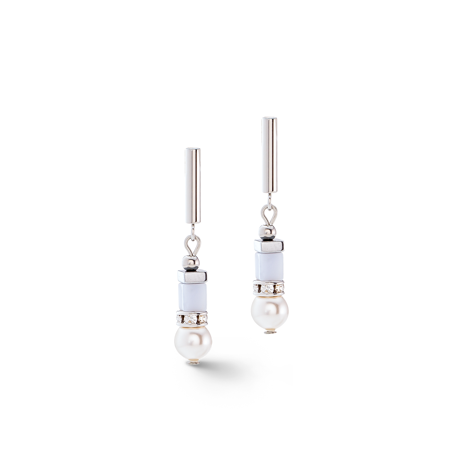 Precious Fusion Offset Ohrringe silber-eisblau