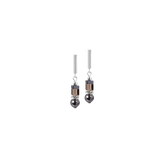 Ohrringe Precious Fusion Offset grau-silber