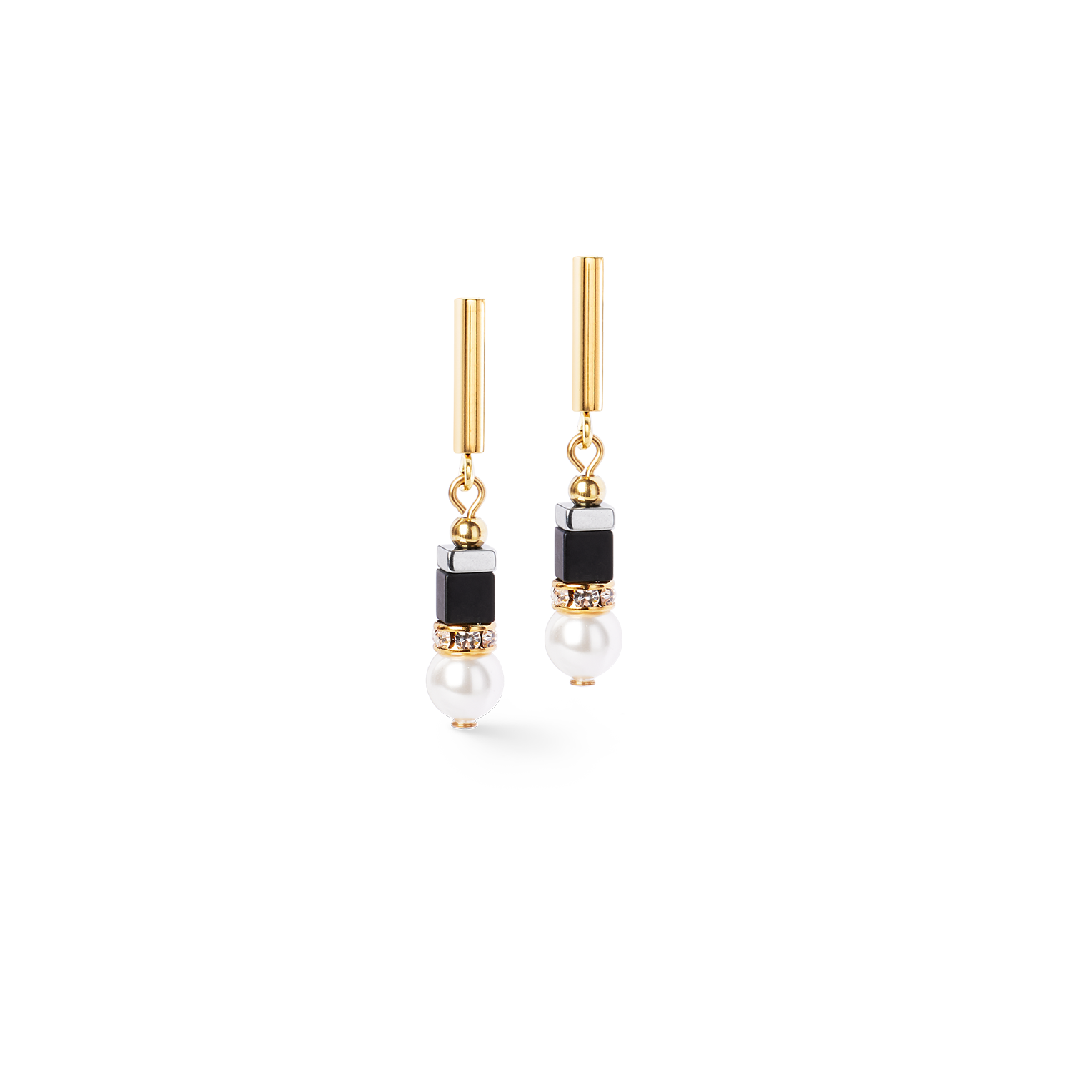 Precious Fusion Offset Ohrringe black-pearl von COEUR DE LION