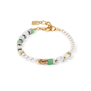 Precious Fusion Offset Armband gold-grün von COEUR DE LION