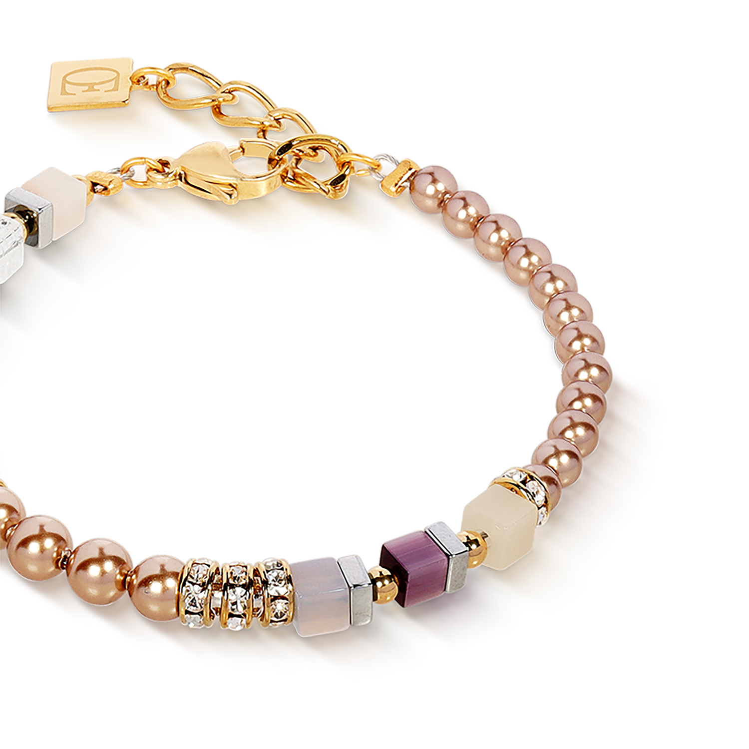 Precious Fusion Offset Armband champagne-blush von COEUR DE LION – Detailaufnahme