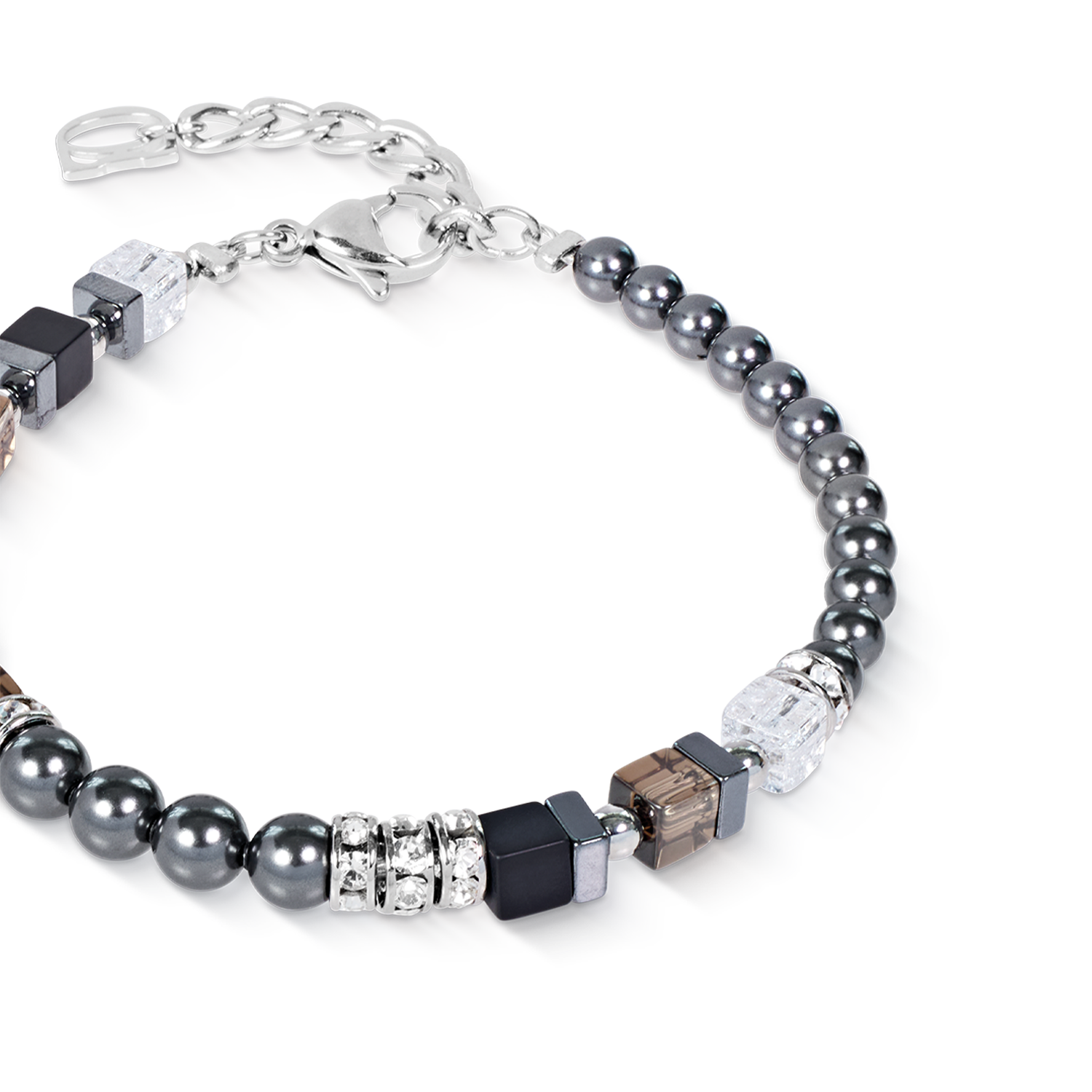 Armband Precious Fusion Offset grau-silber