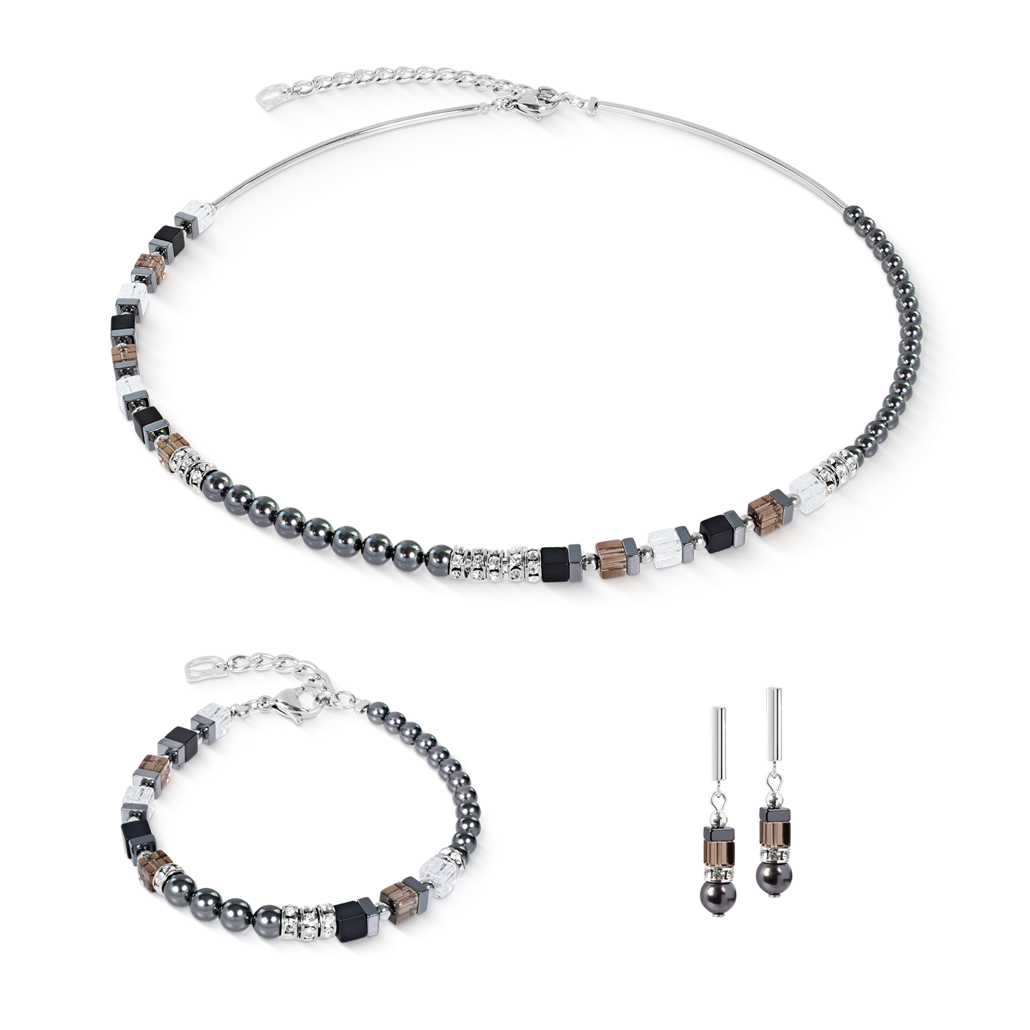 Armband Precious Fusion Offset grau-silber