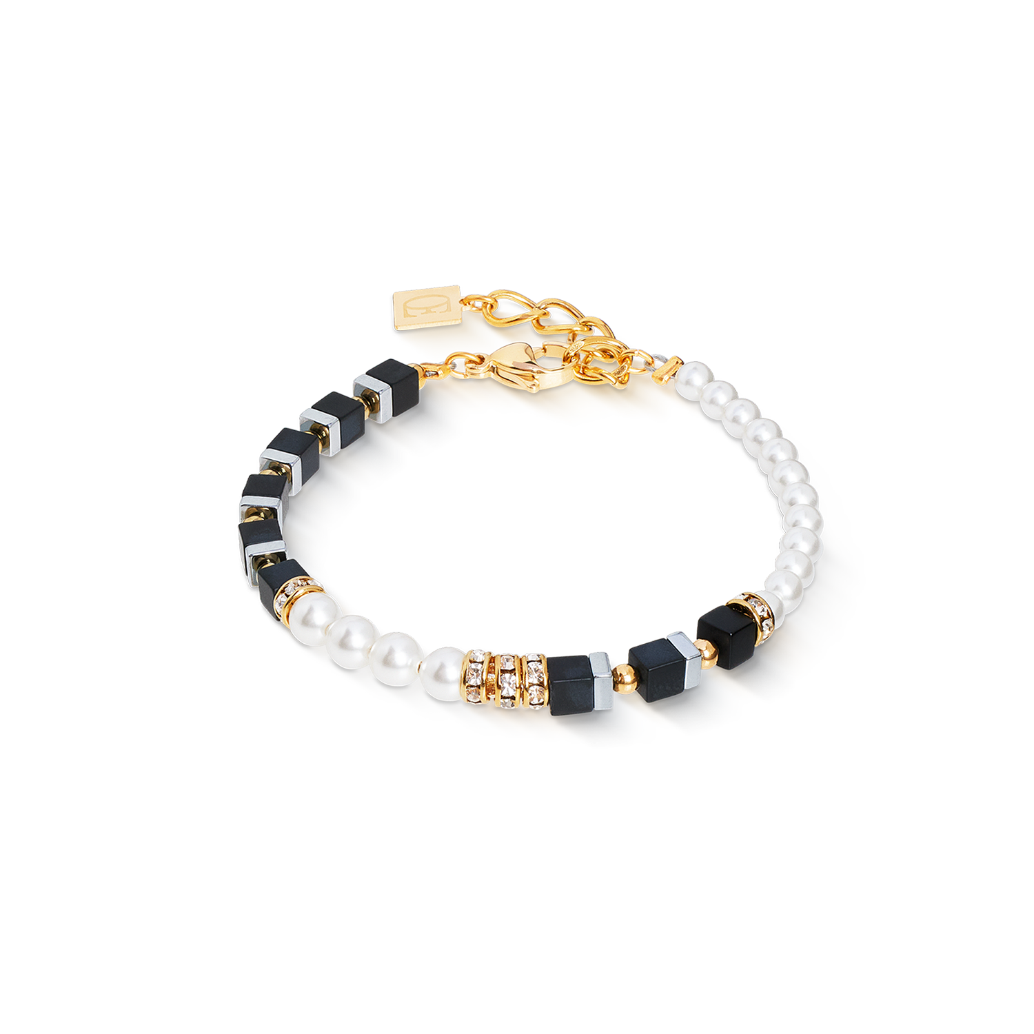 Precious Fusion Offset Armband black-pearl