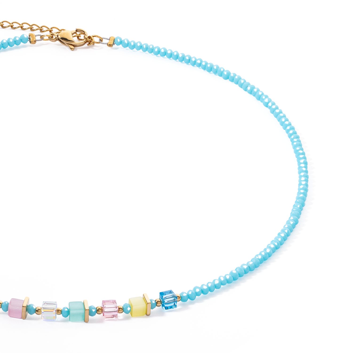 Joyful Colours Halskette Türkis-Multicolor von COEUR DE LION – Detailaufnahme