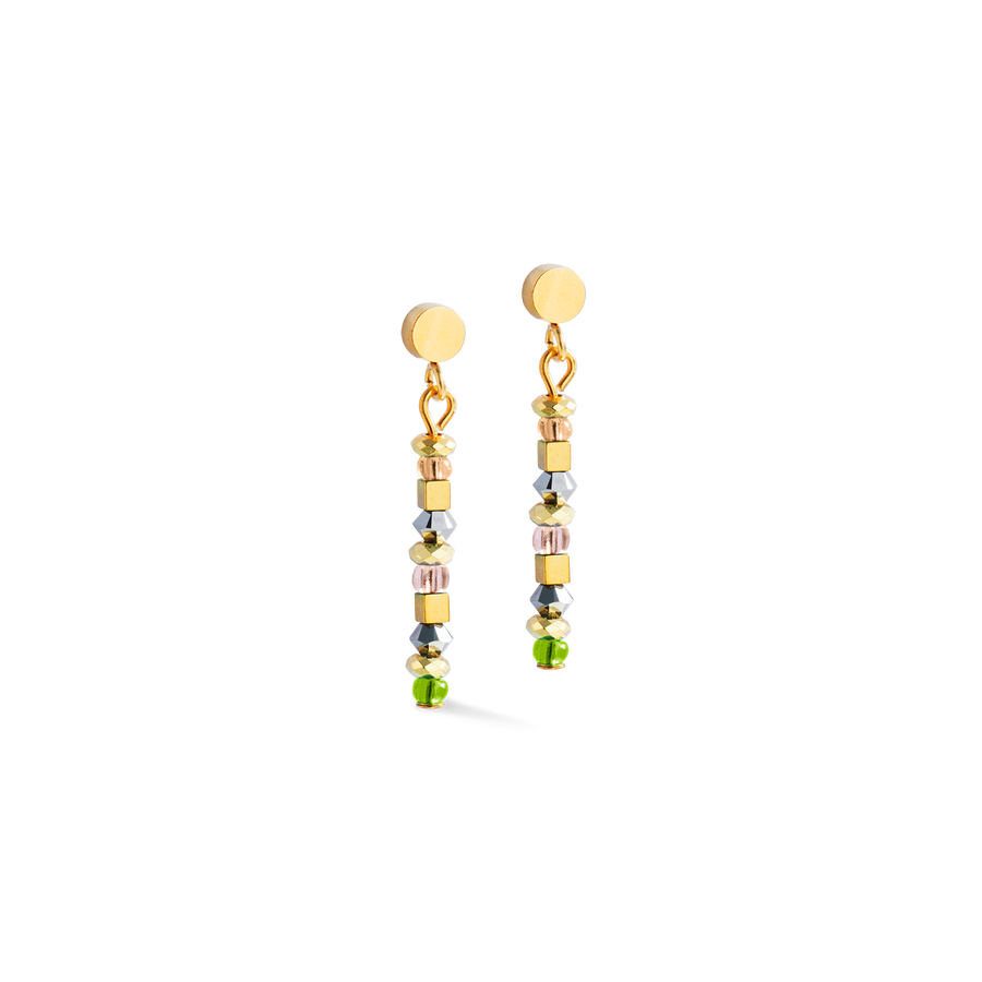 Ohrringe golden Whisper braun-oliv