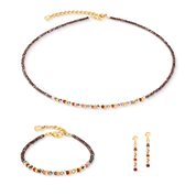 Armband Golden Whisper braun-rot von COEUR DE LION – im Set mit passenden Schmuckstücken