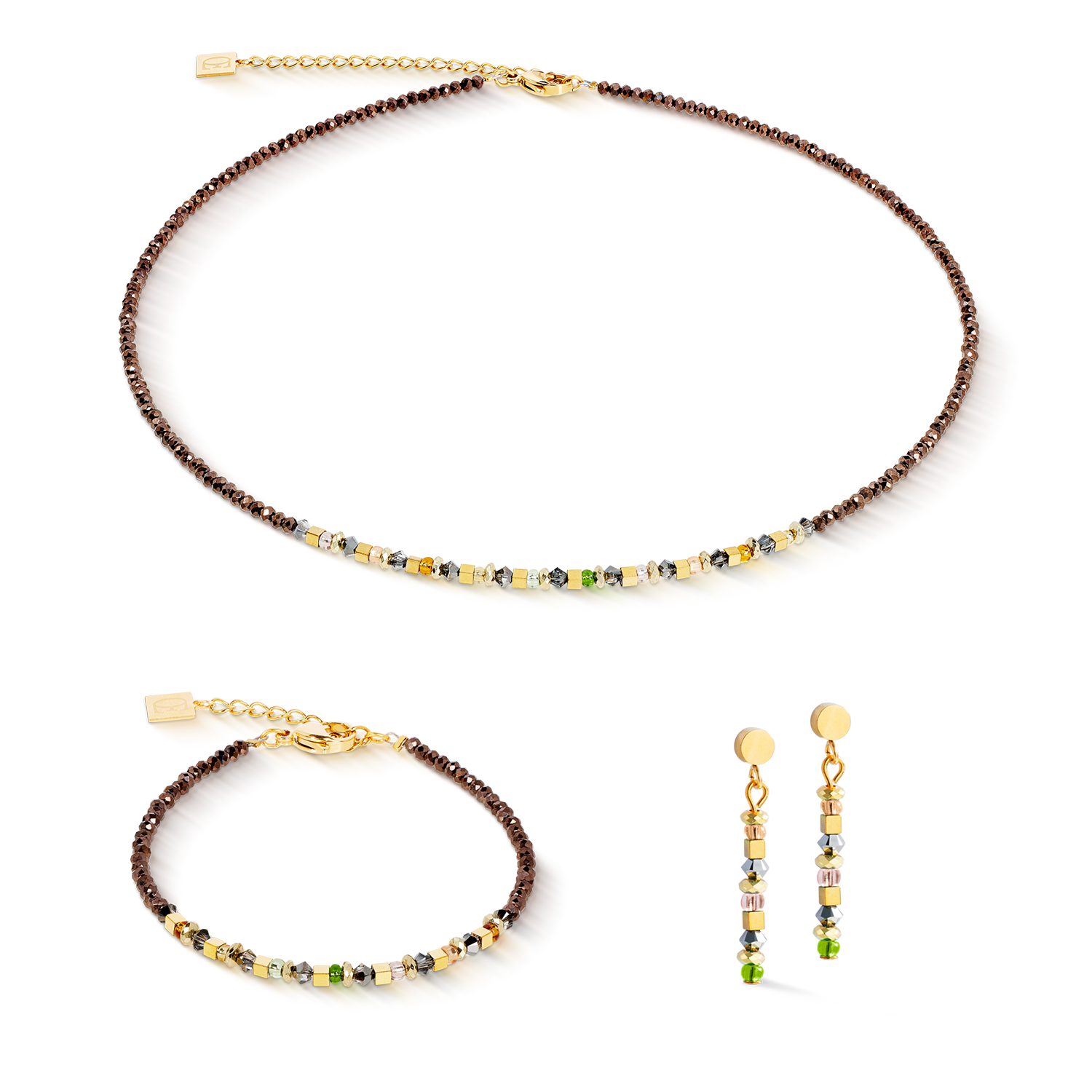 Armband golden Whisper braun-oliv